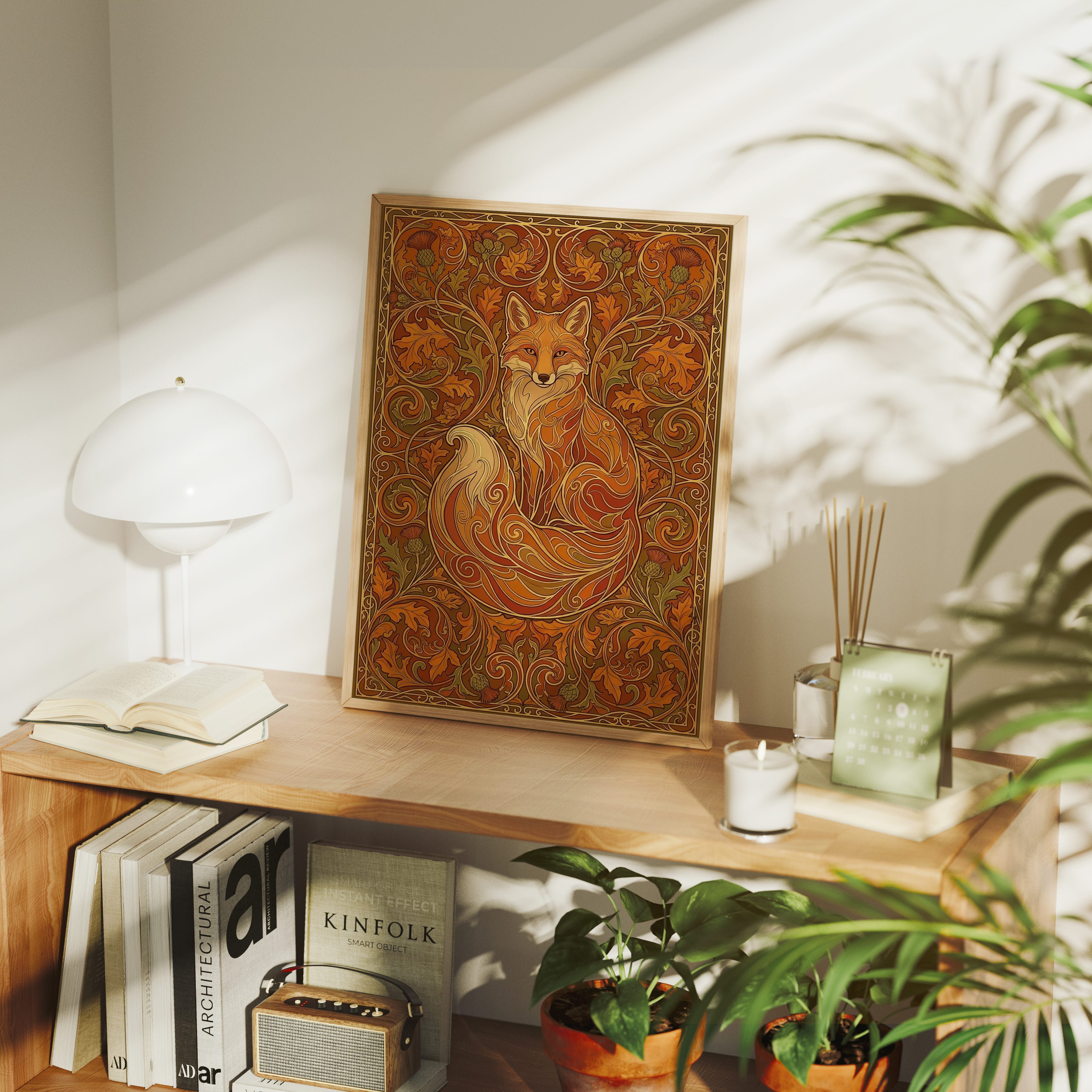 Curled Fox: Art Nouveau Pattern Study