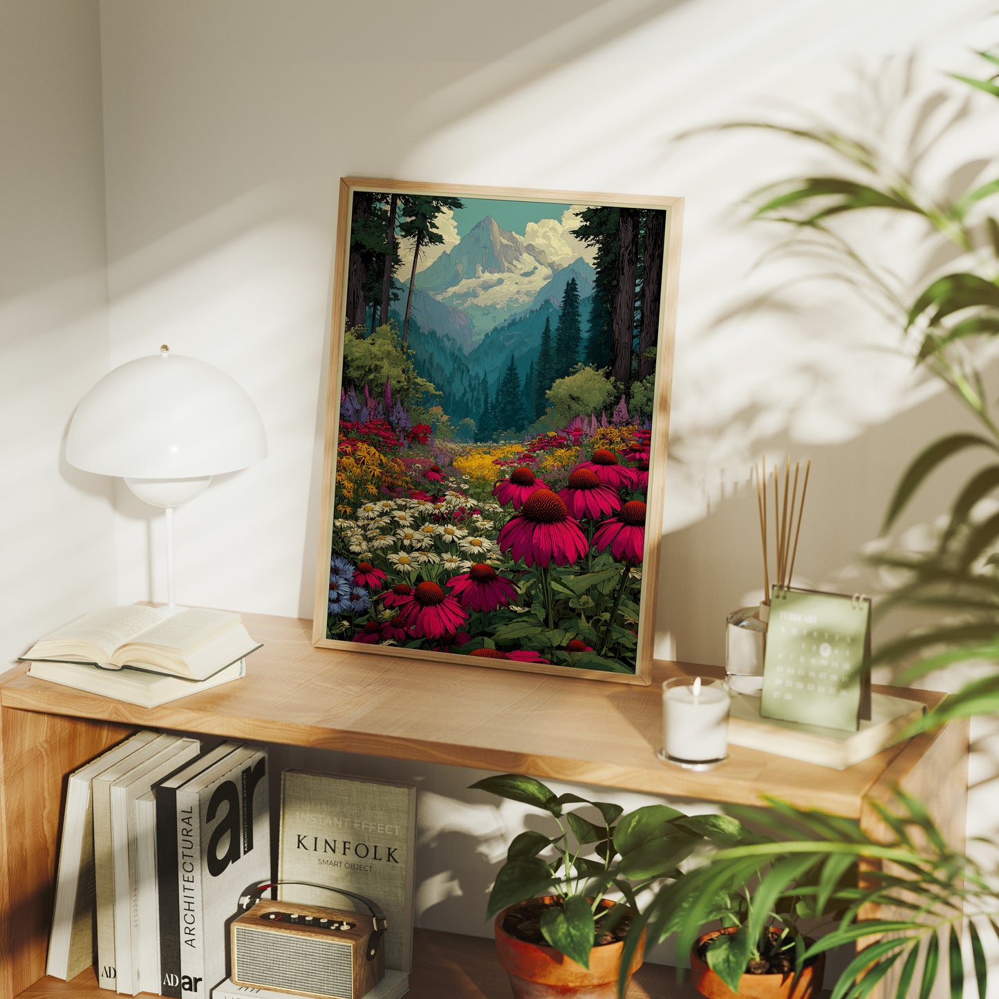 Wildflower Vista: Retro National Park Poster