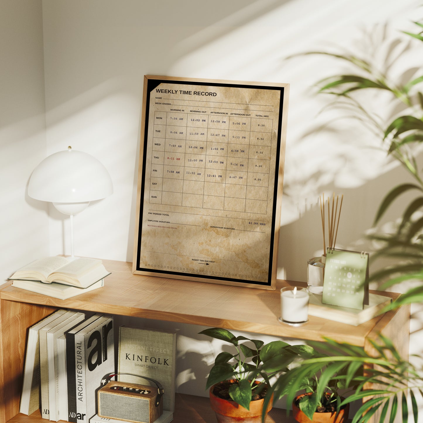 Clocked In: Weekly Time Record Print