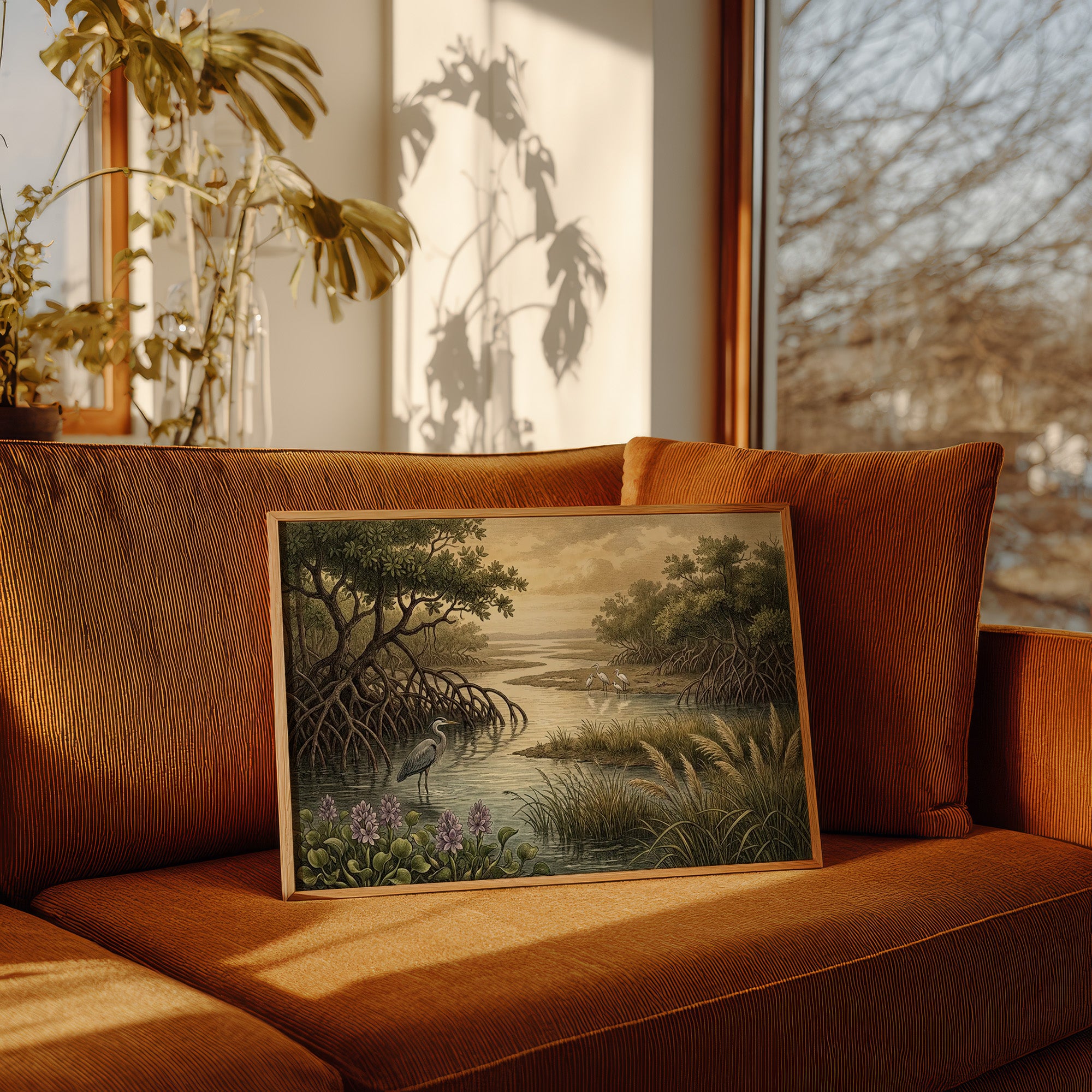 Heron's Golden Hour on the Bayou