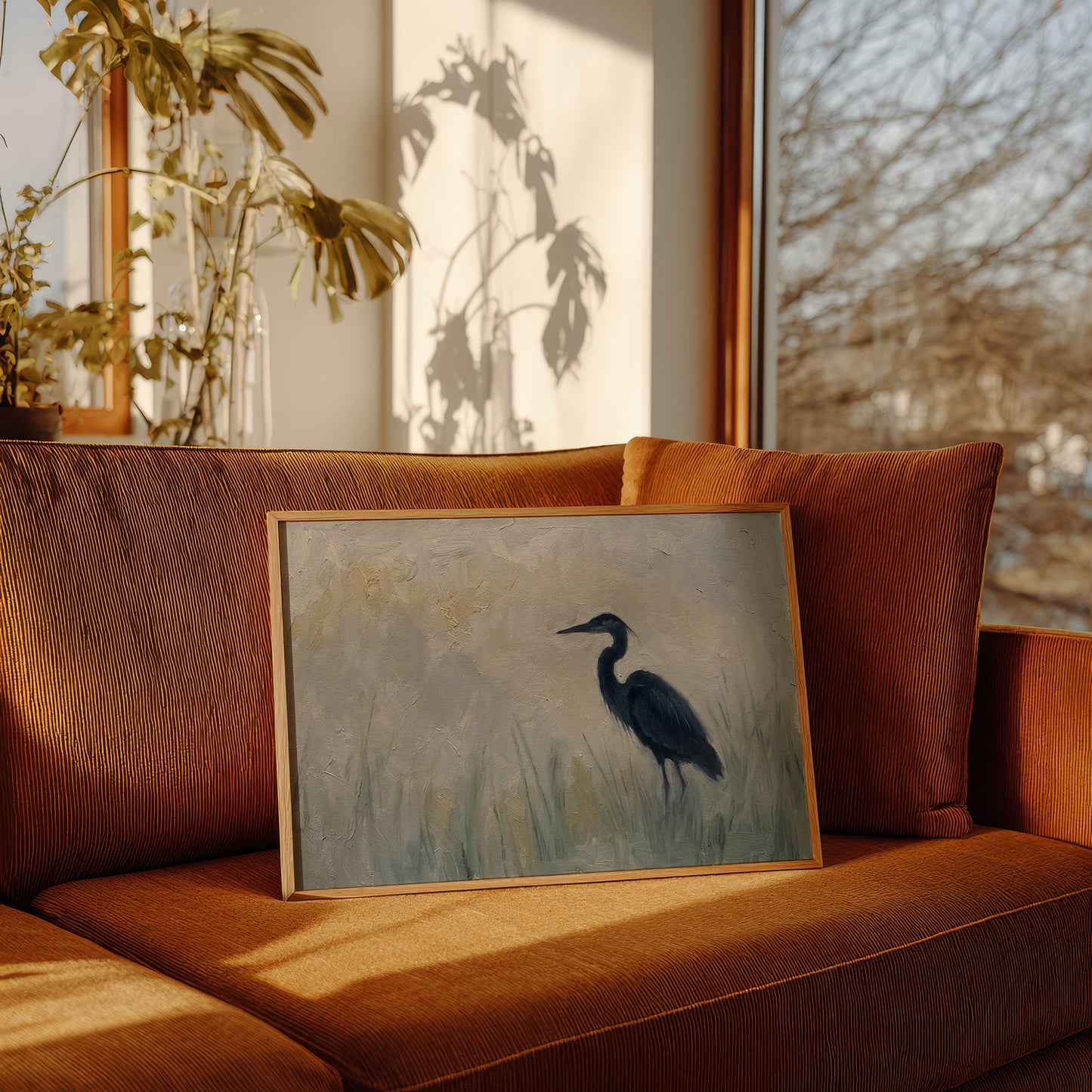 Heron in the Marsh Grass