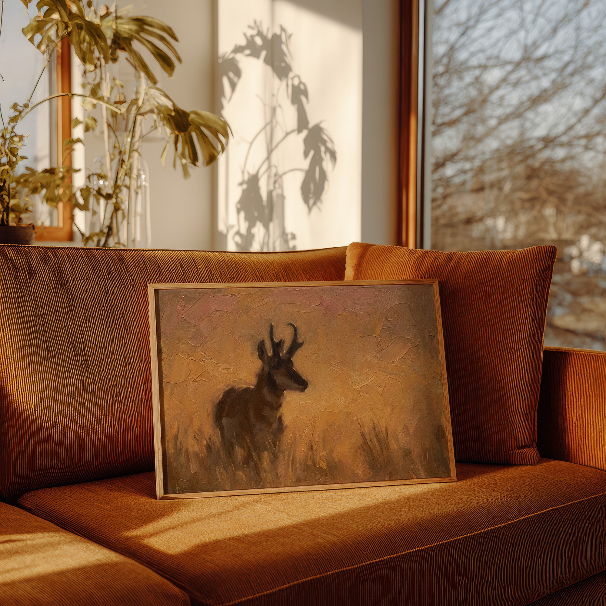 Pronghorn in Golden Grass