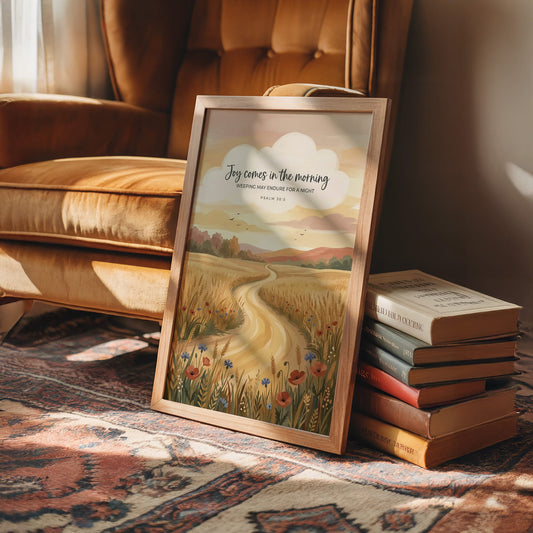 Joy Comes in the Morning: Harvest Scripture Print