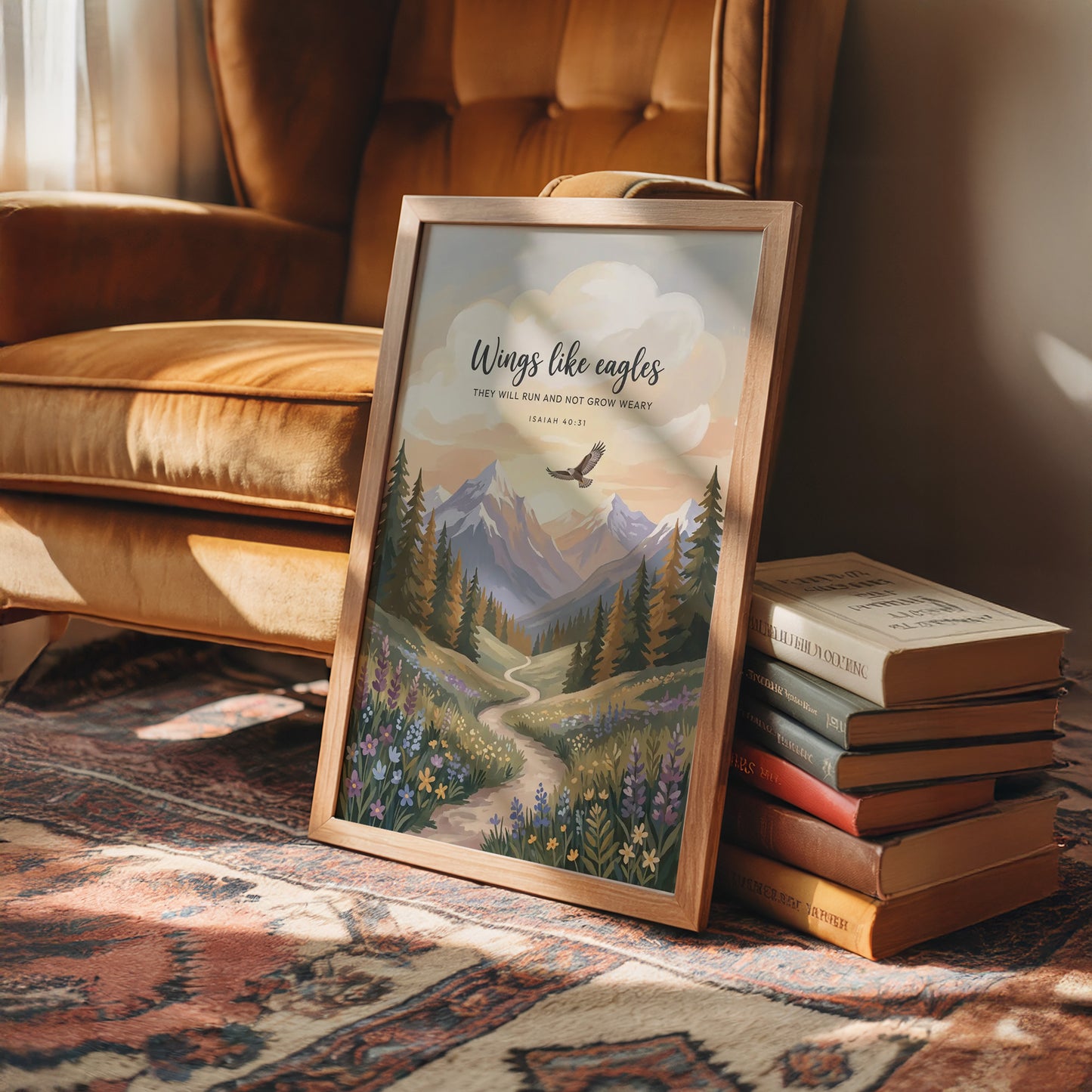 Wings Like Eagles: Alpine Meadow Scripture Print