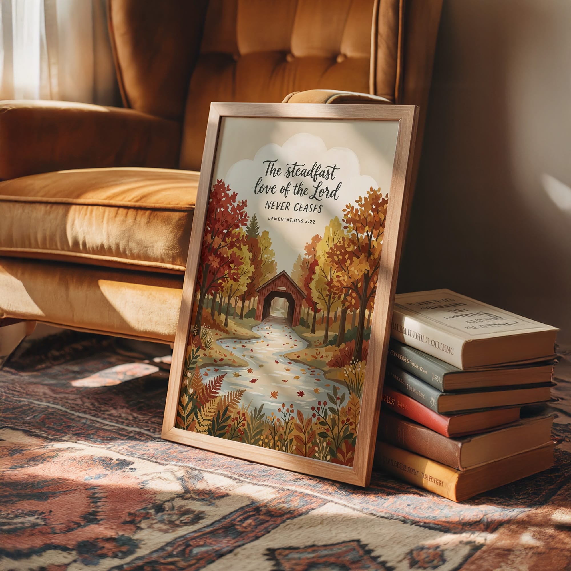 The Steadfast Love of the Lord: Covered Bridge Autumn Stream