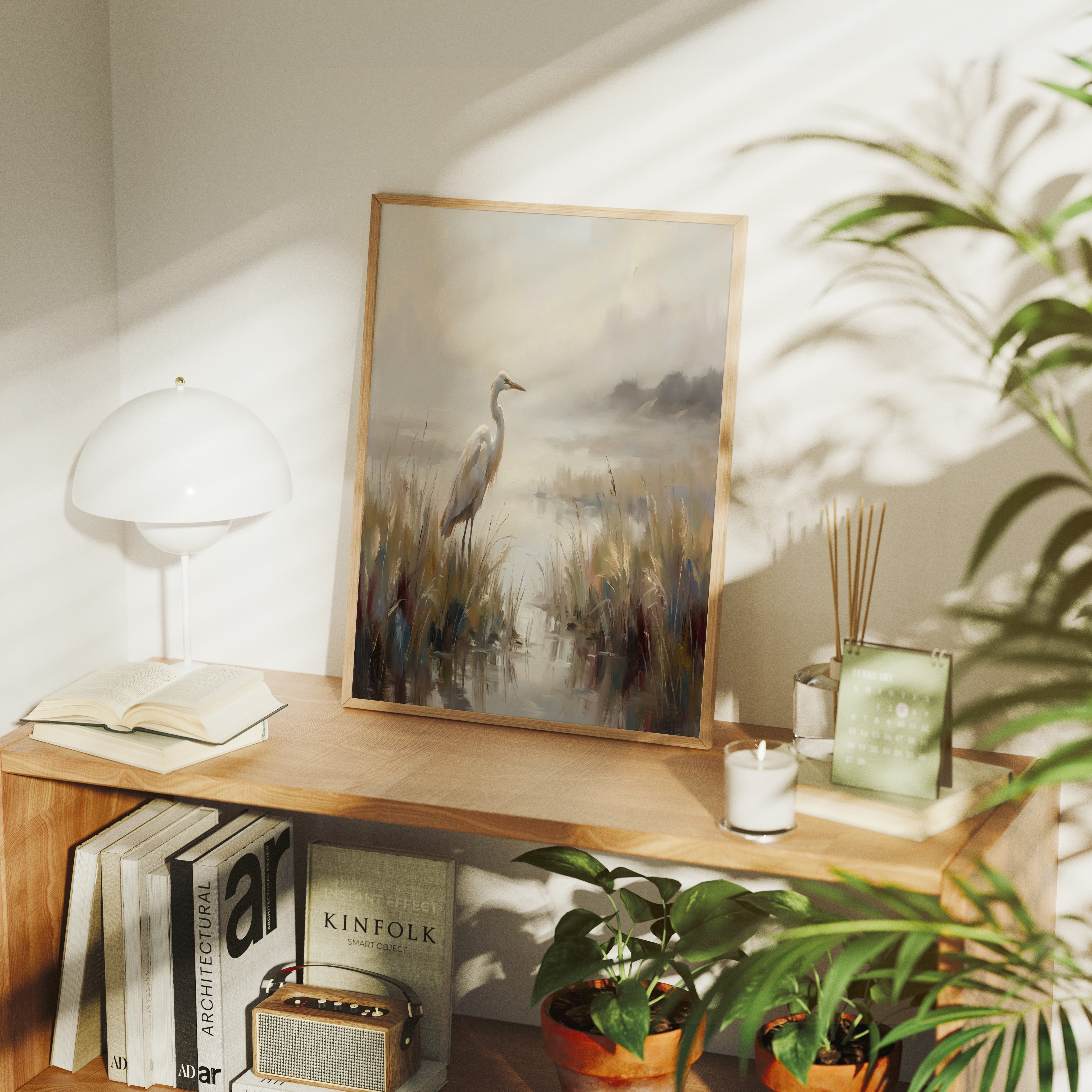 Egret in the Marsh Grass