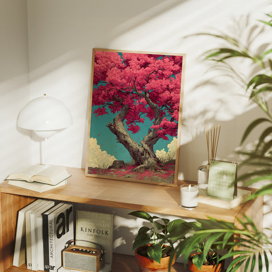 Blossoms Against a Teal Sky