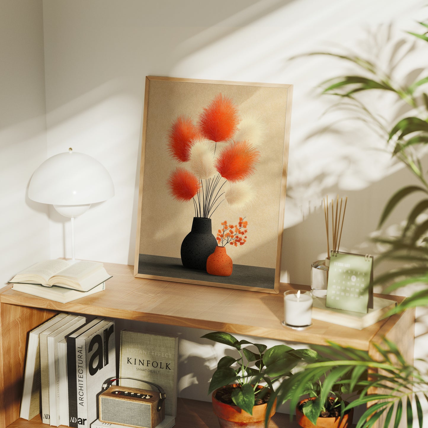 Pampas Plumes in Terracotta