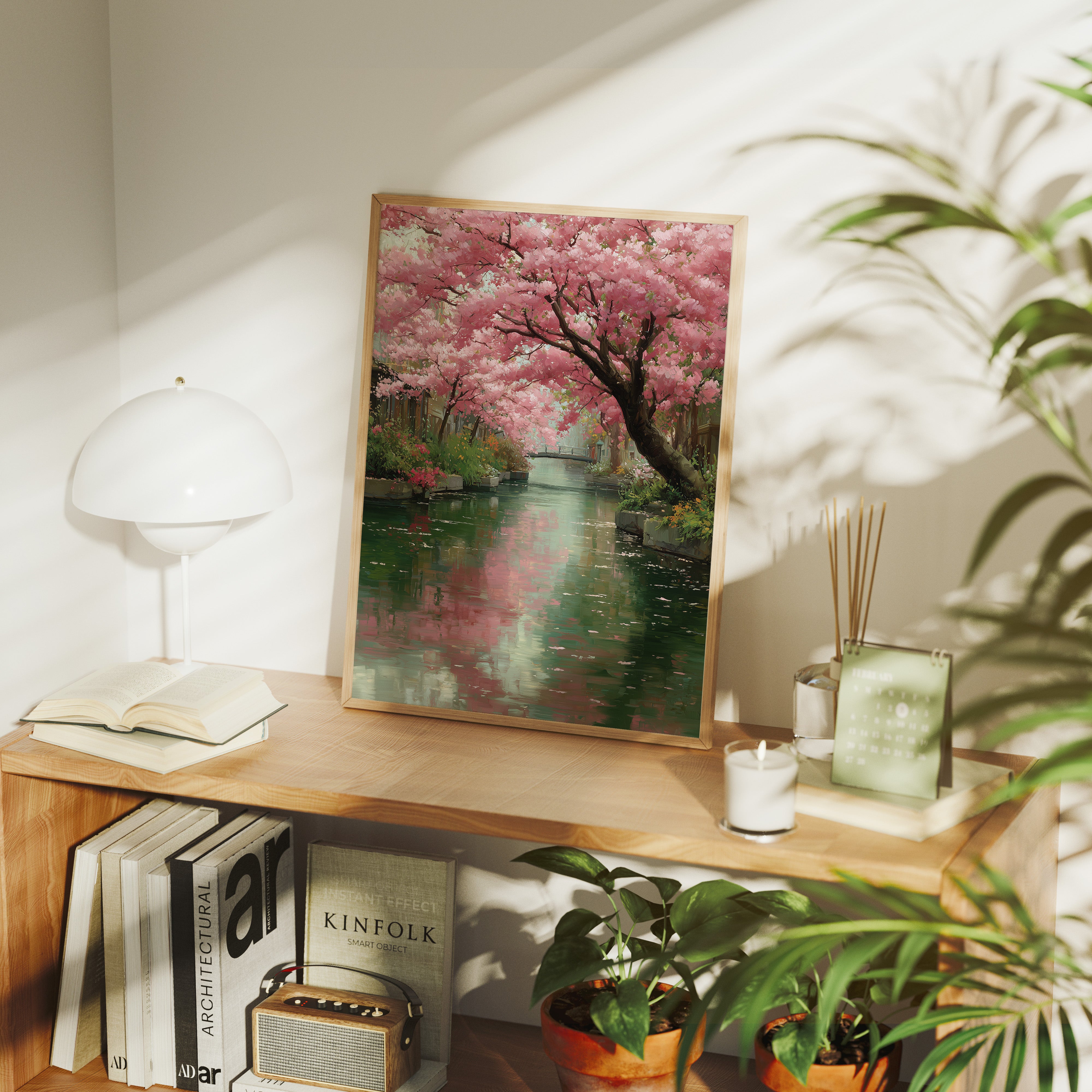 Blossoms Over the Green Canal