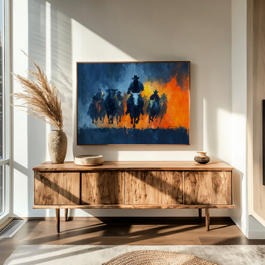 Cattle Drive Through Fire