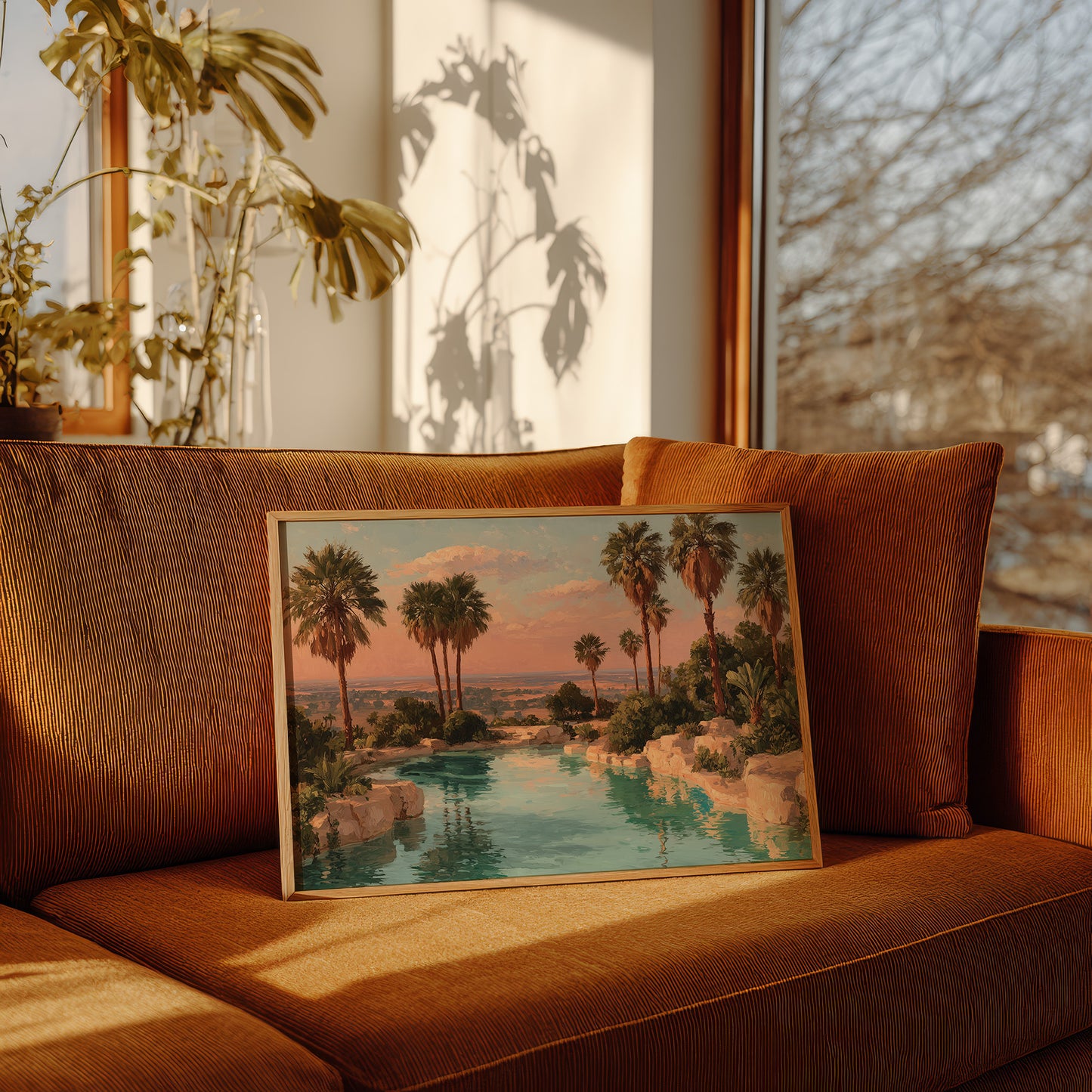 Desert Oasis at Sunset