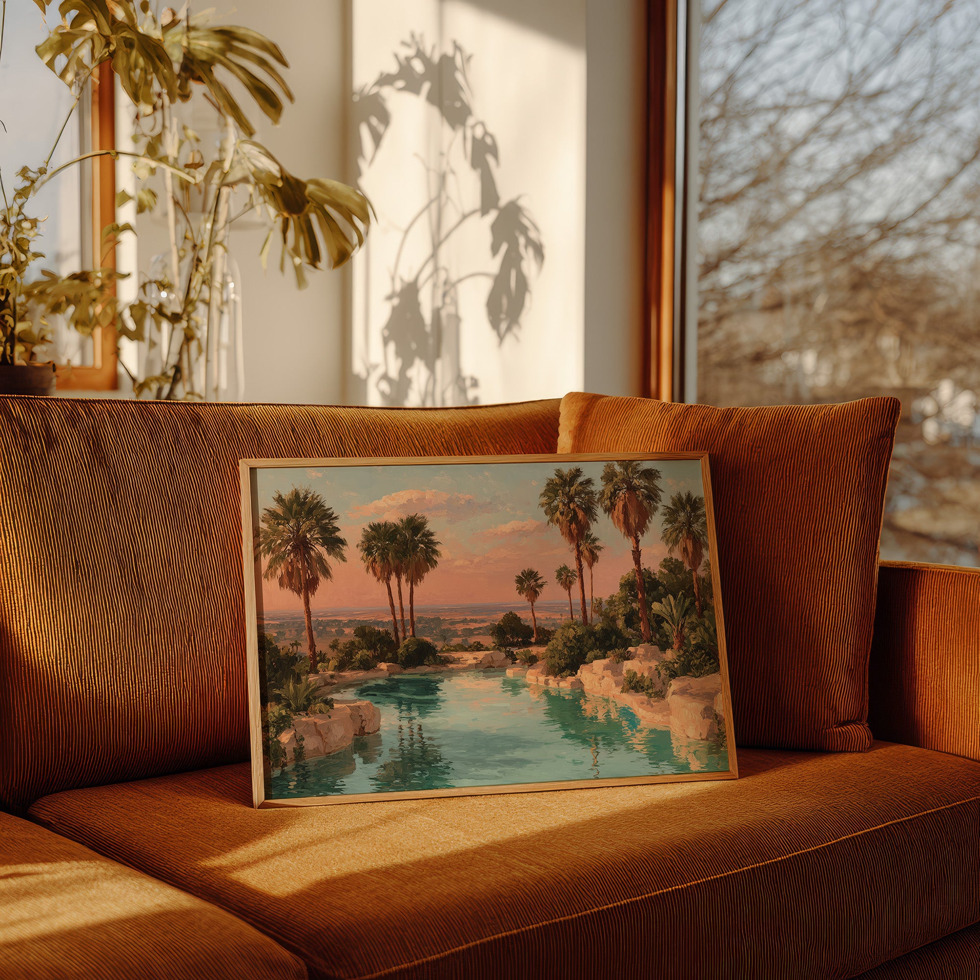 Desert Oasis at Sunset
