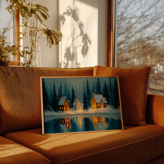 Cabins by the Winter Lake