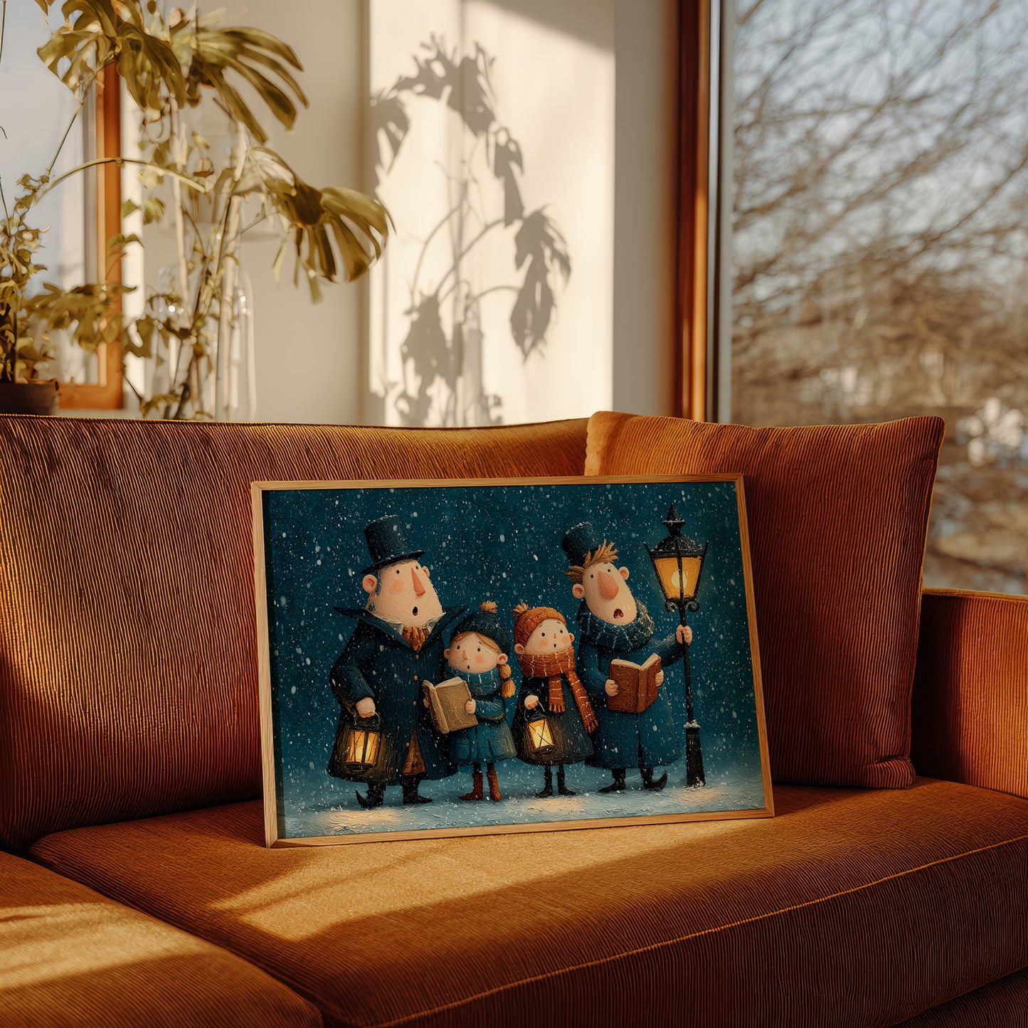 The Carolers Sing By Lamplight