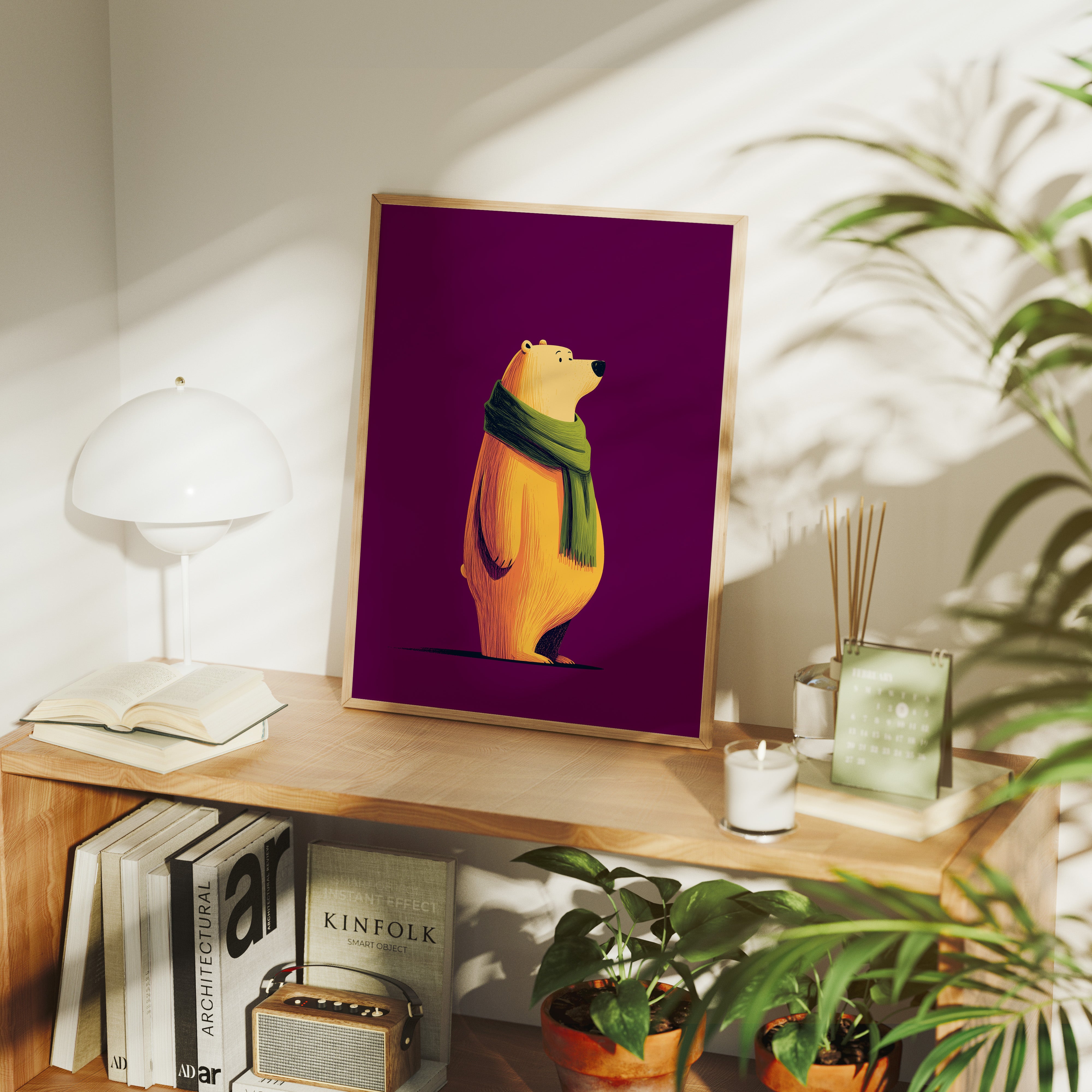 Golden Bear in Green Scarf