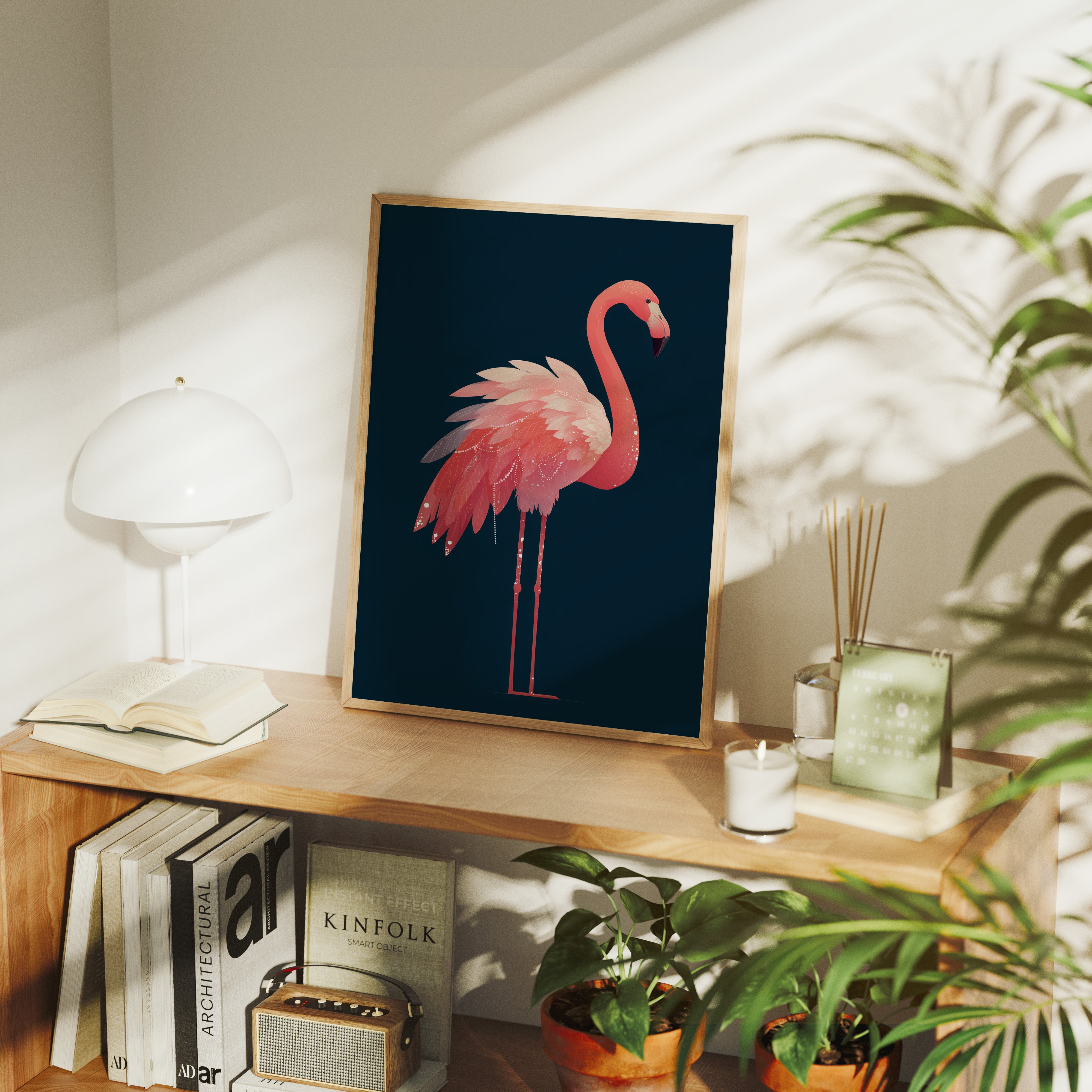 Flamingo Draped in Starlight