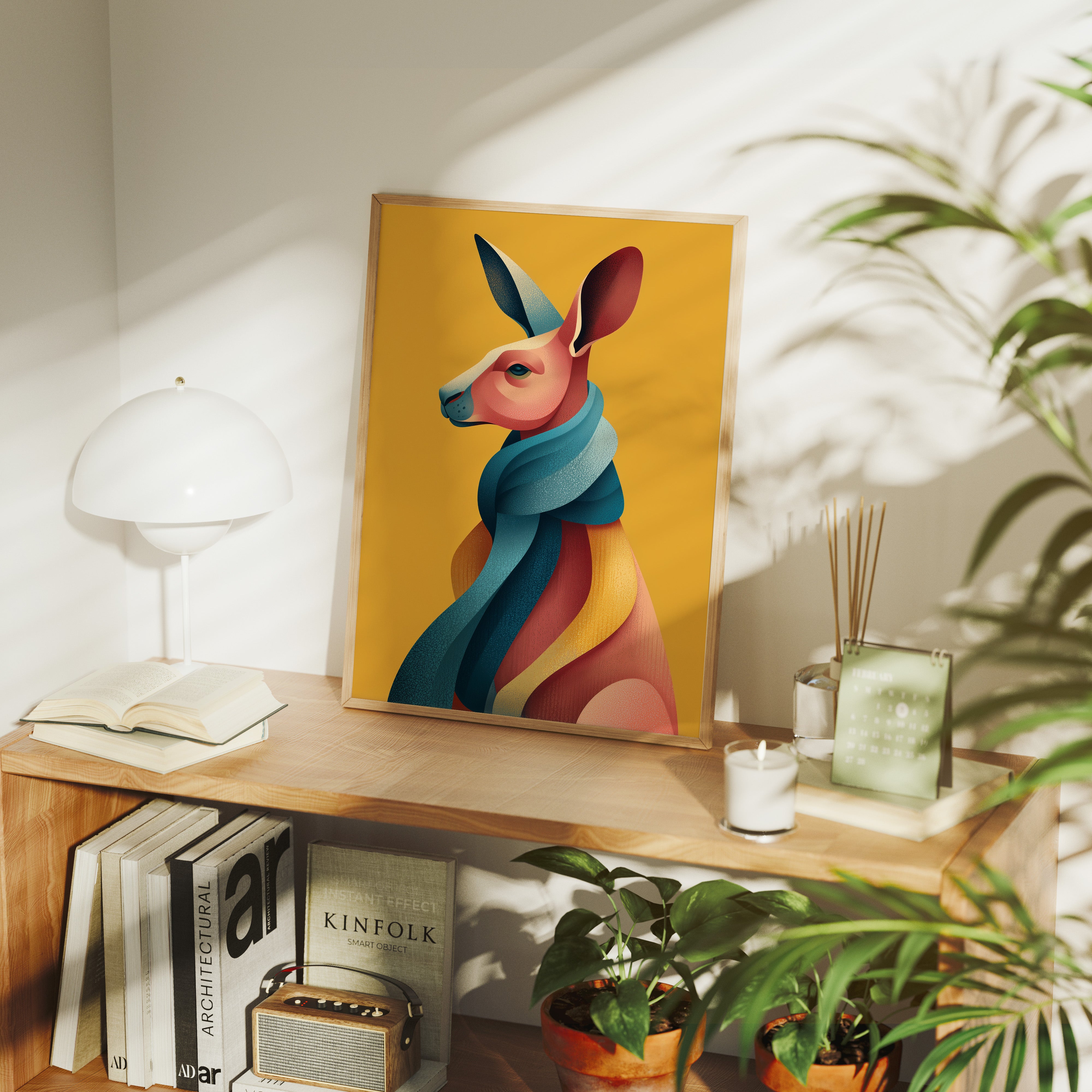 Kangaroo in Color Waves