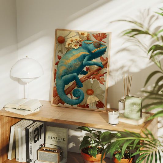 Chameleon, Vintage Botanical Study