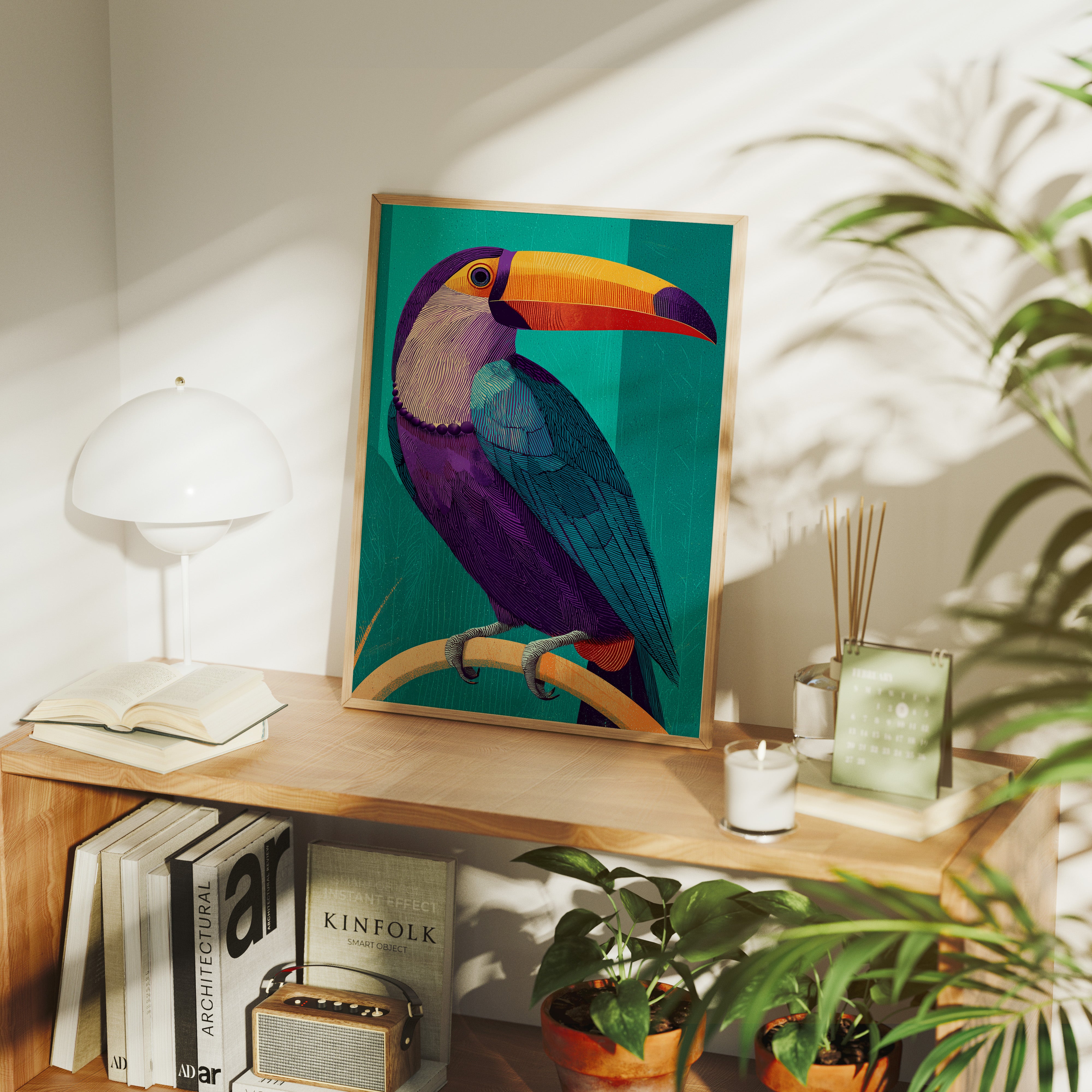 Toucan, Teal and Plum