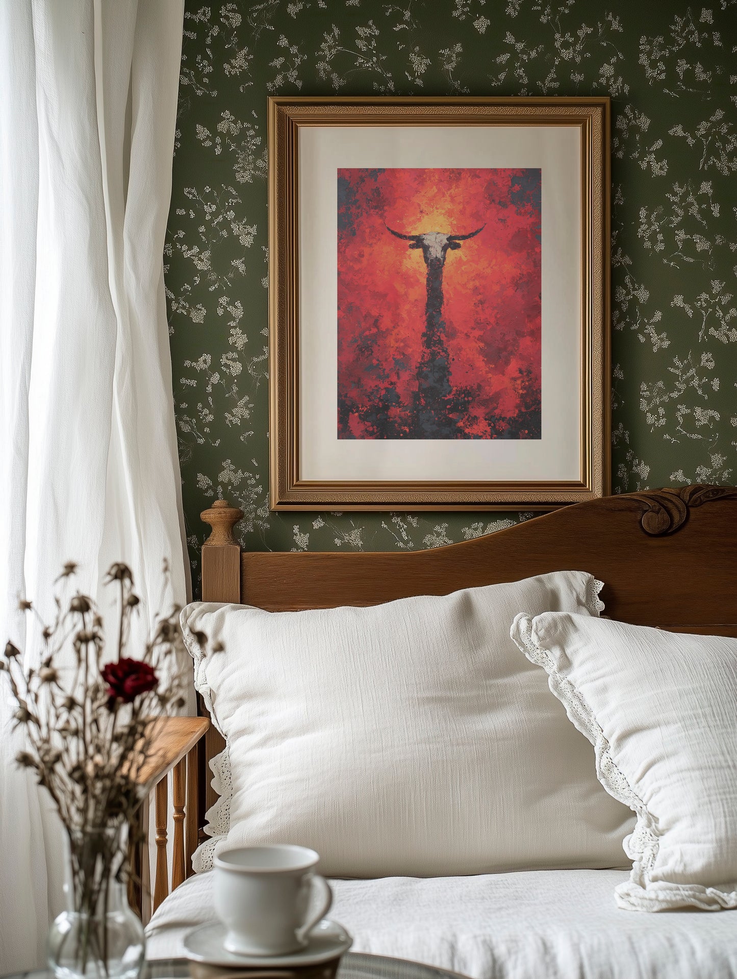 Longhorn Skull, Blaze of Red