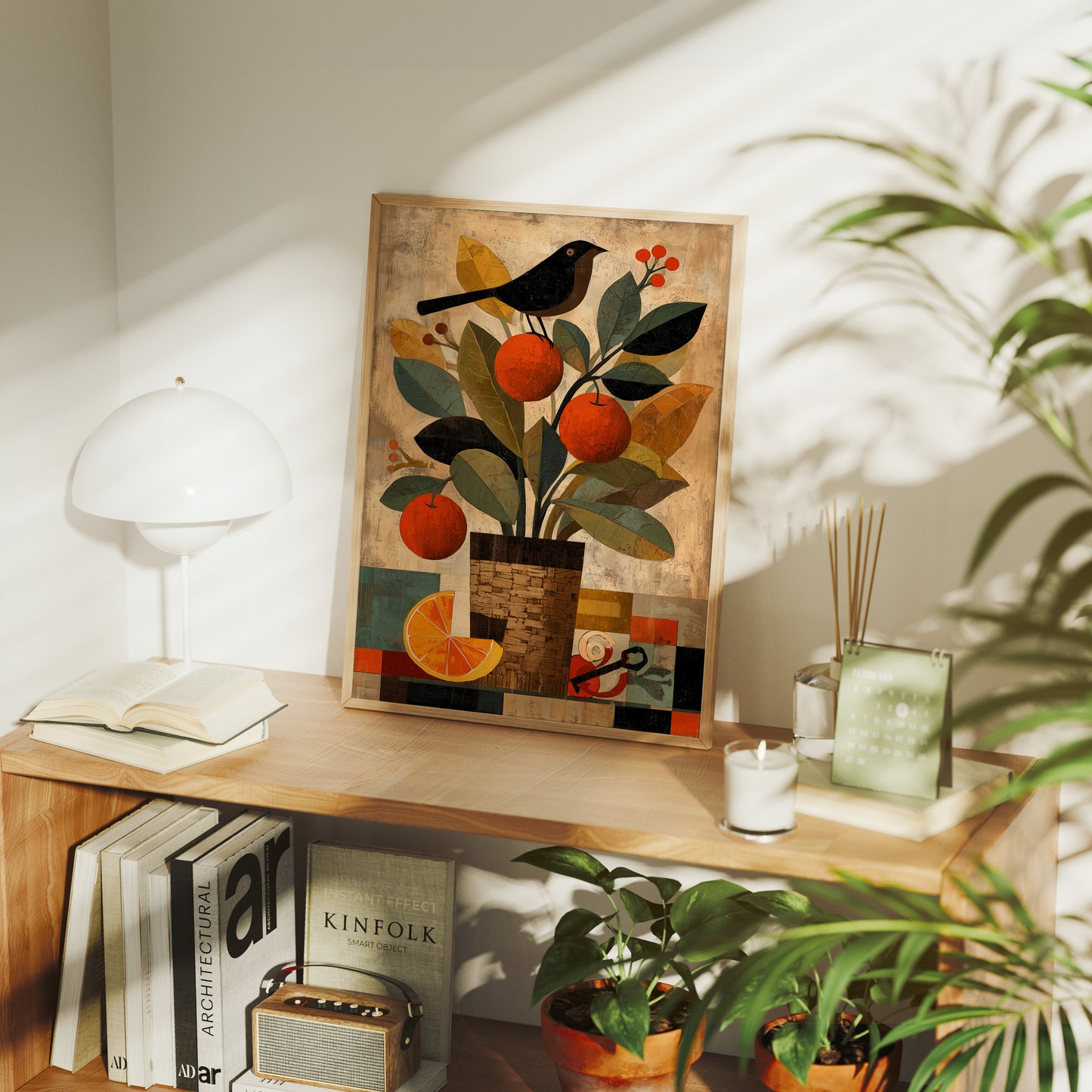 Orange Tree and Blackbird