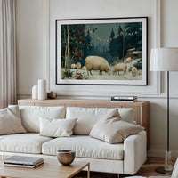 Sheep Under Winter Lights