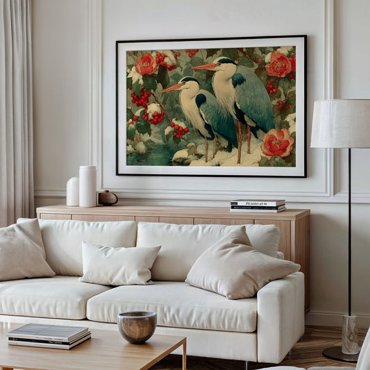 Herons Among the Camellias