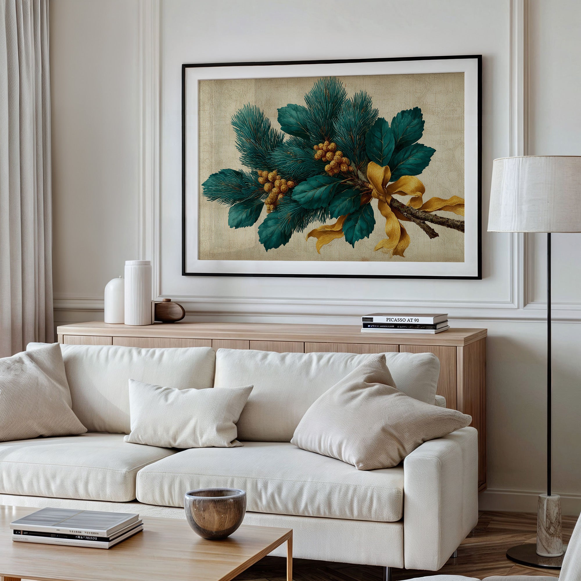 Pine Bough Tied With Gold Silk