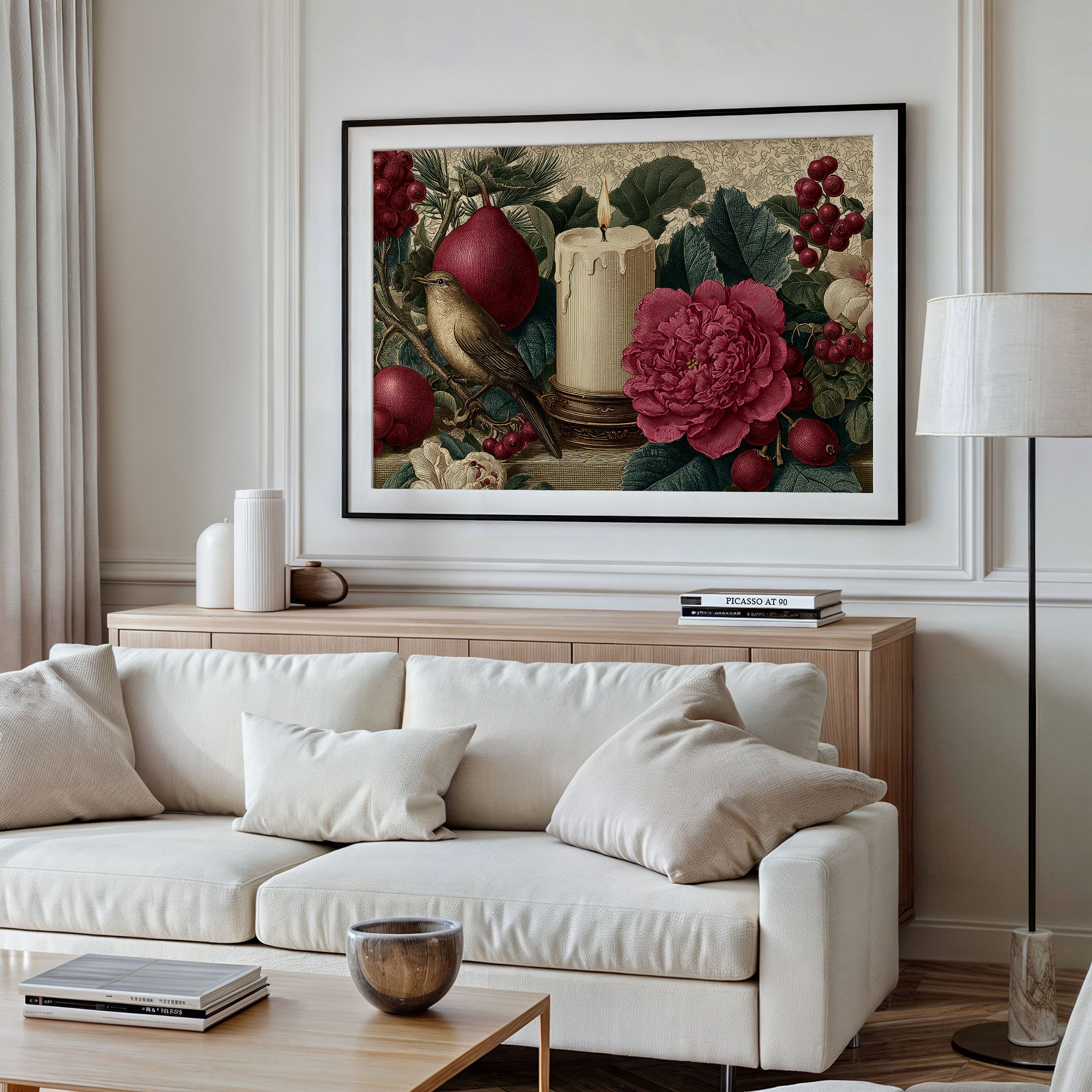 Songbird by Candlelight and Peonies
