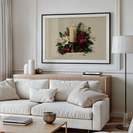 Candlelight Nestled in Winter Bloom