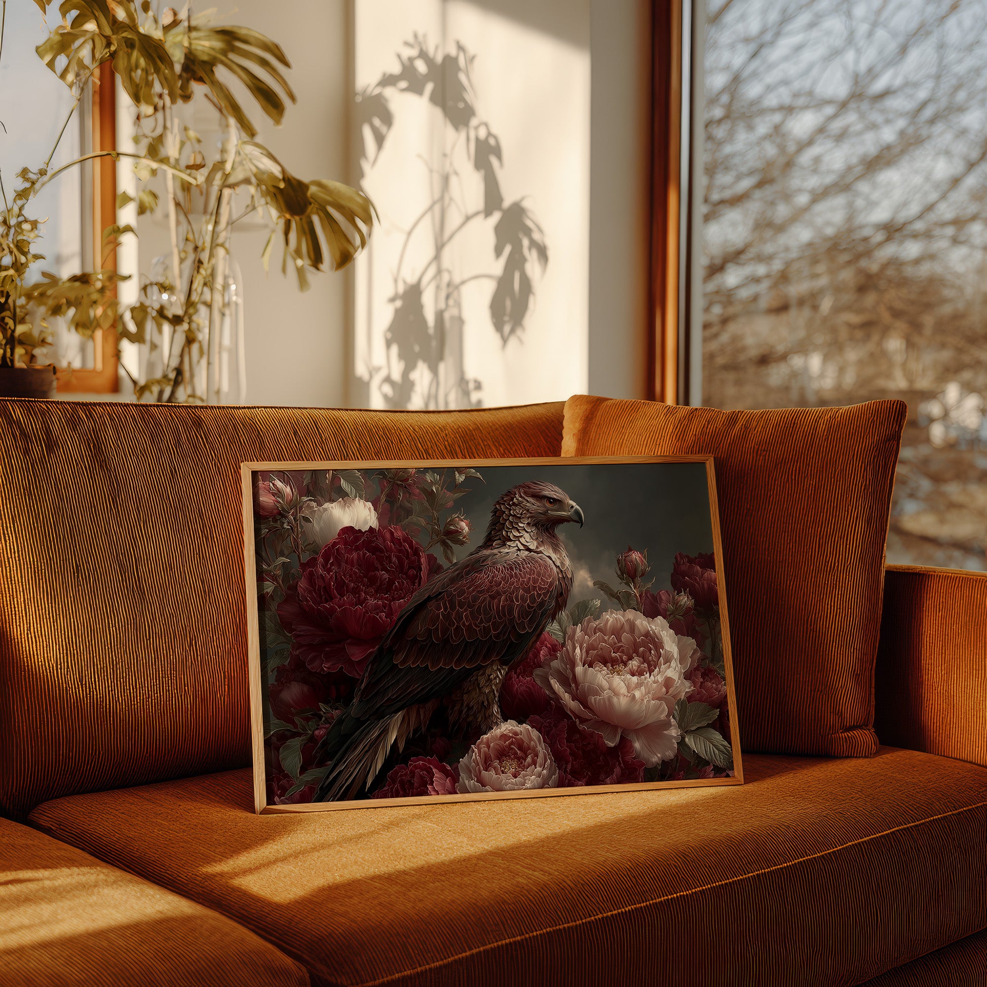 Hawk Nestled Among the Roses