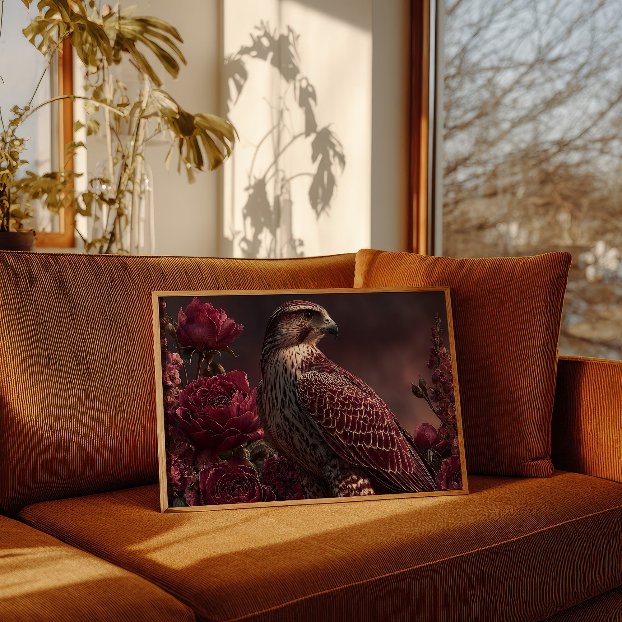 Falcon Among Garden Roses