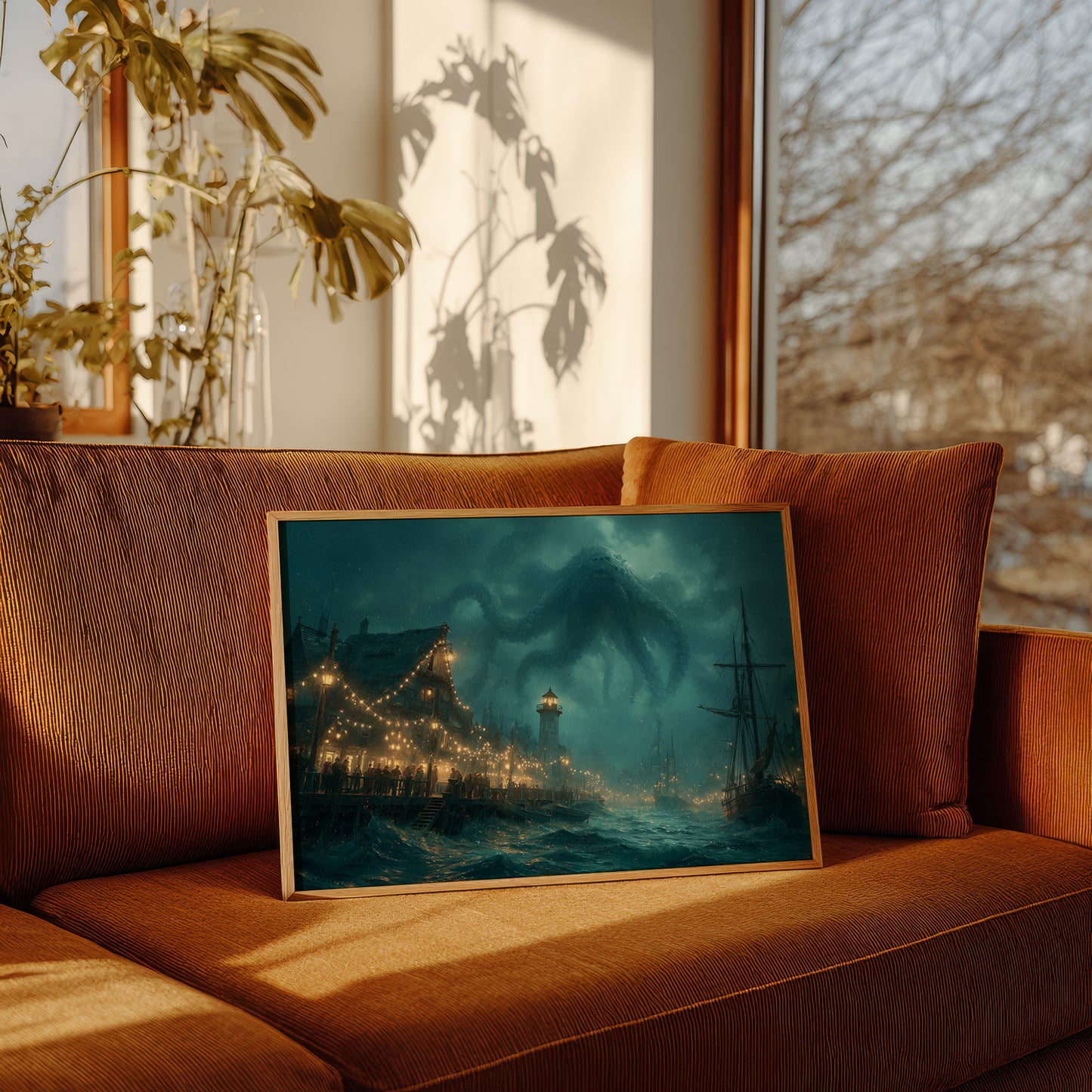 Kraken Looms Over Harbor Town