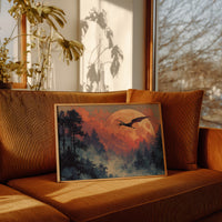 Pterodactyl Against the Harvest Moon