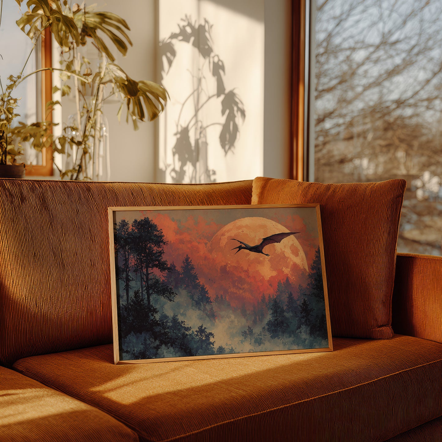 Pterodactyl Against the Harvest Moon