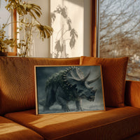 Triceratops in a Winter Wreath