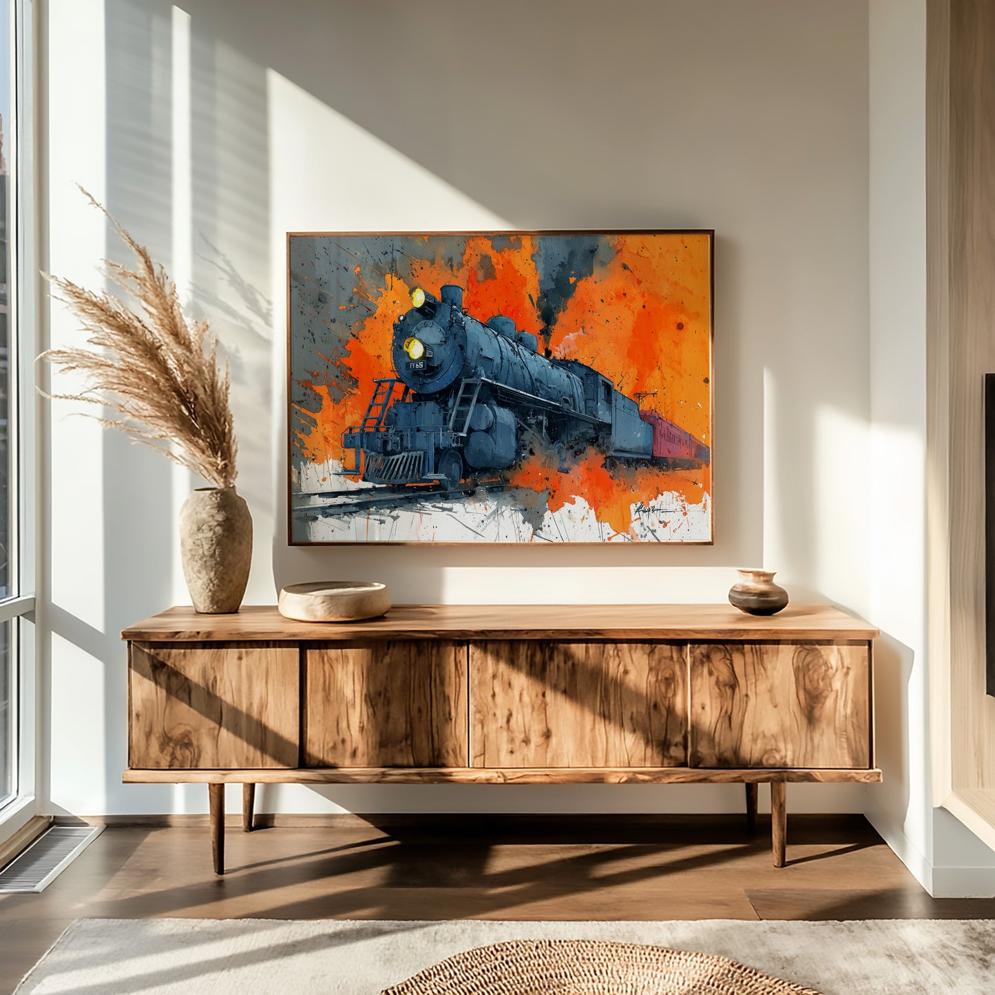 Steam Engine in Blazing Orange