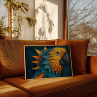 Macaw in Golden Feather Mosaic