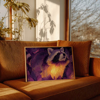Raccoon Lit by Firelight