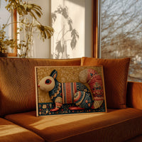 Folk Tapestry Rabbit Portrait