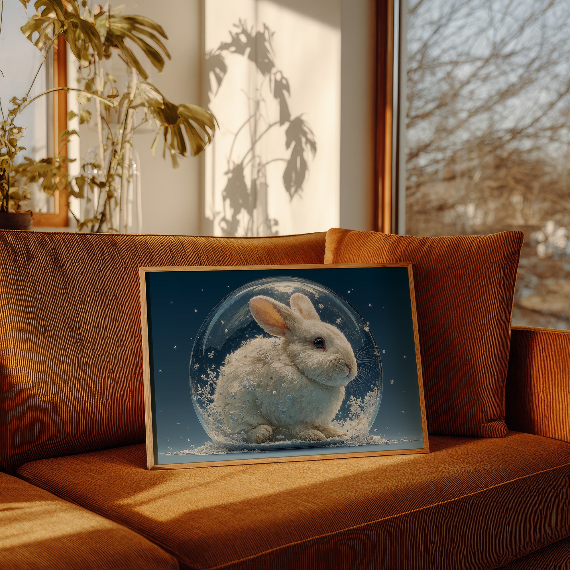 Rabbit Inside a Snow Globe