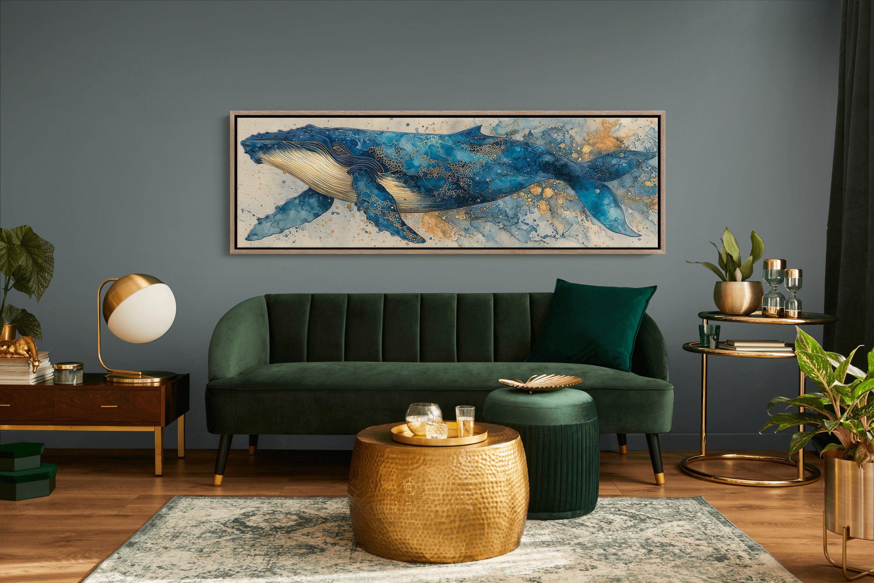 Midnight Whale In Golden Tides