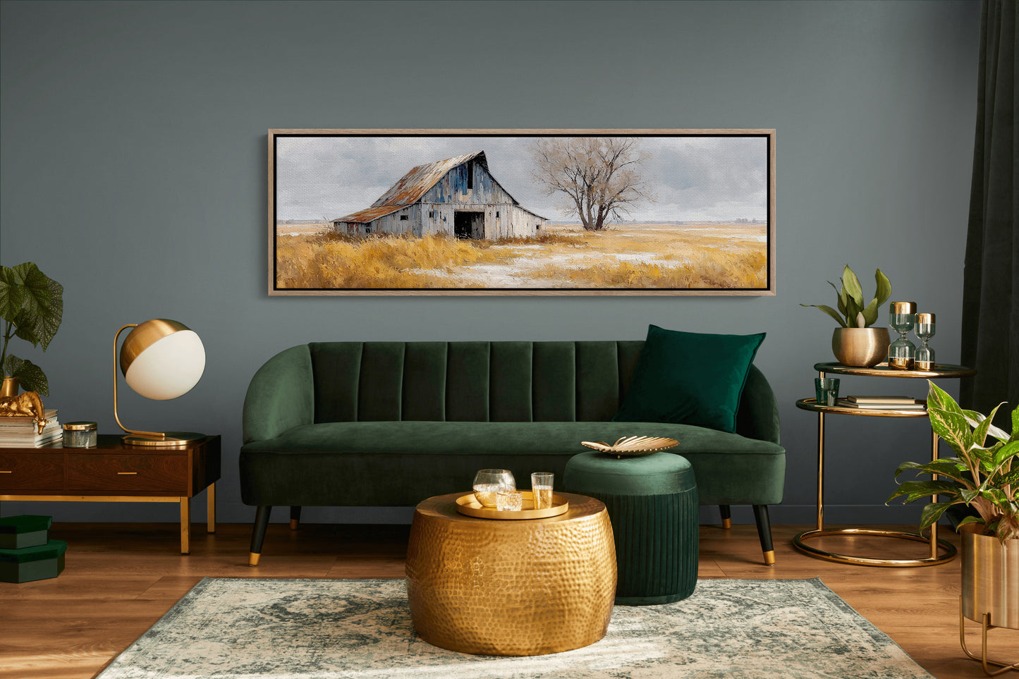 Weathered Barn Beneath Gray Skies