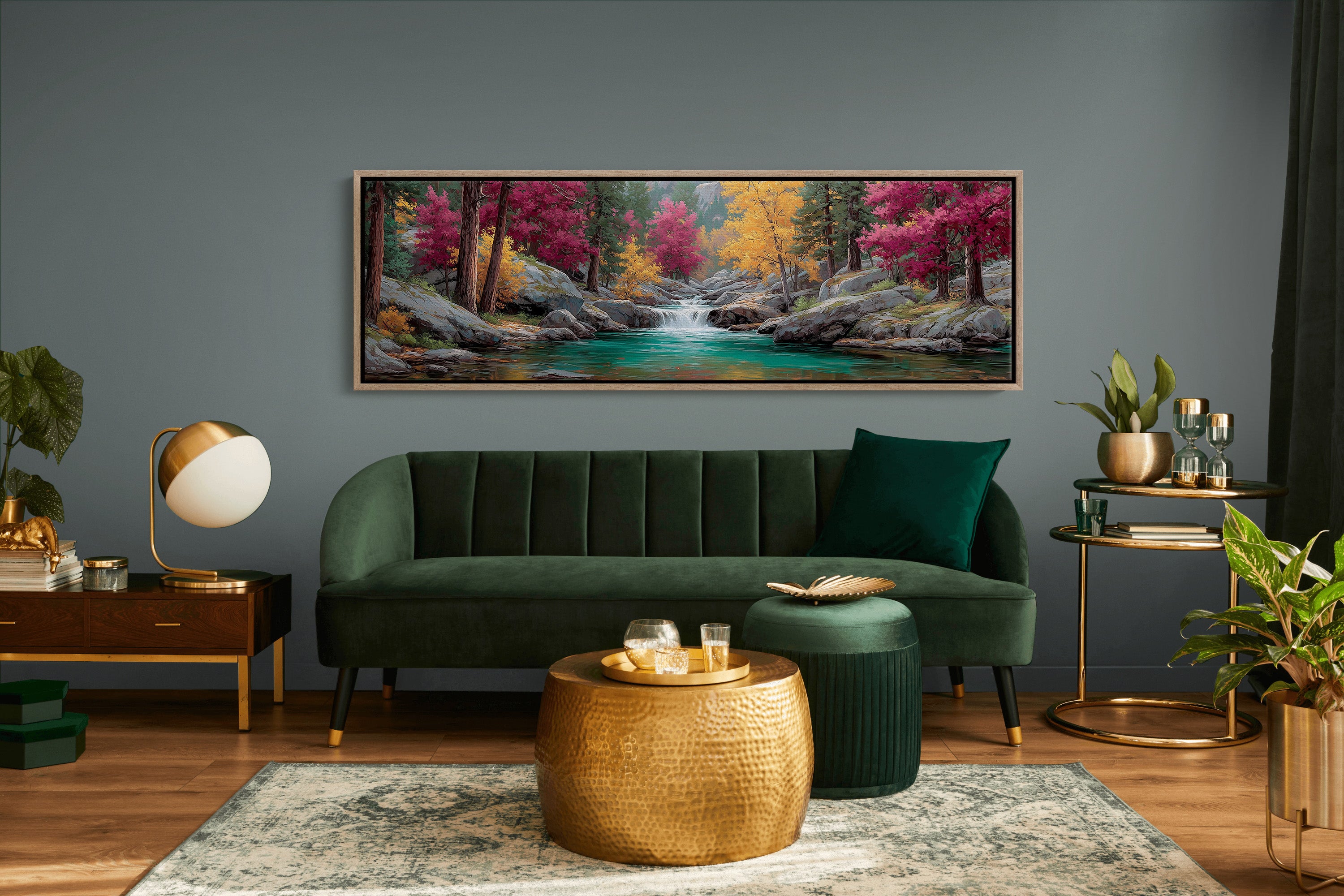 Autumn Waters Through Crimson Pines