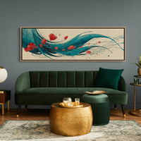 Petals Adrift on Teal Currents