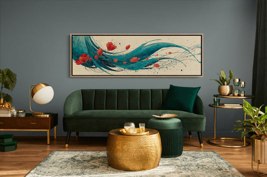 Petals Adrift on Teal Currents