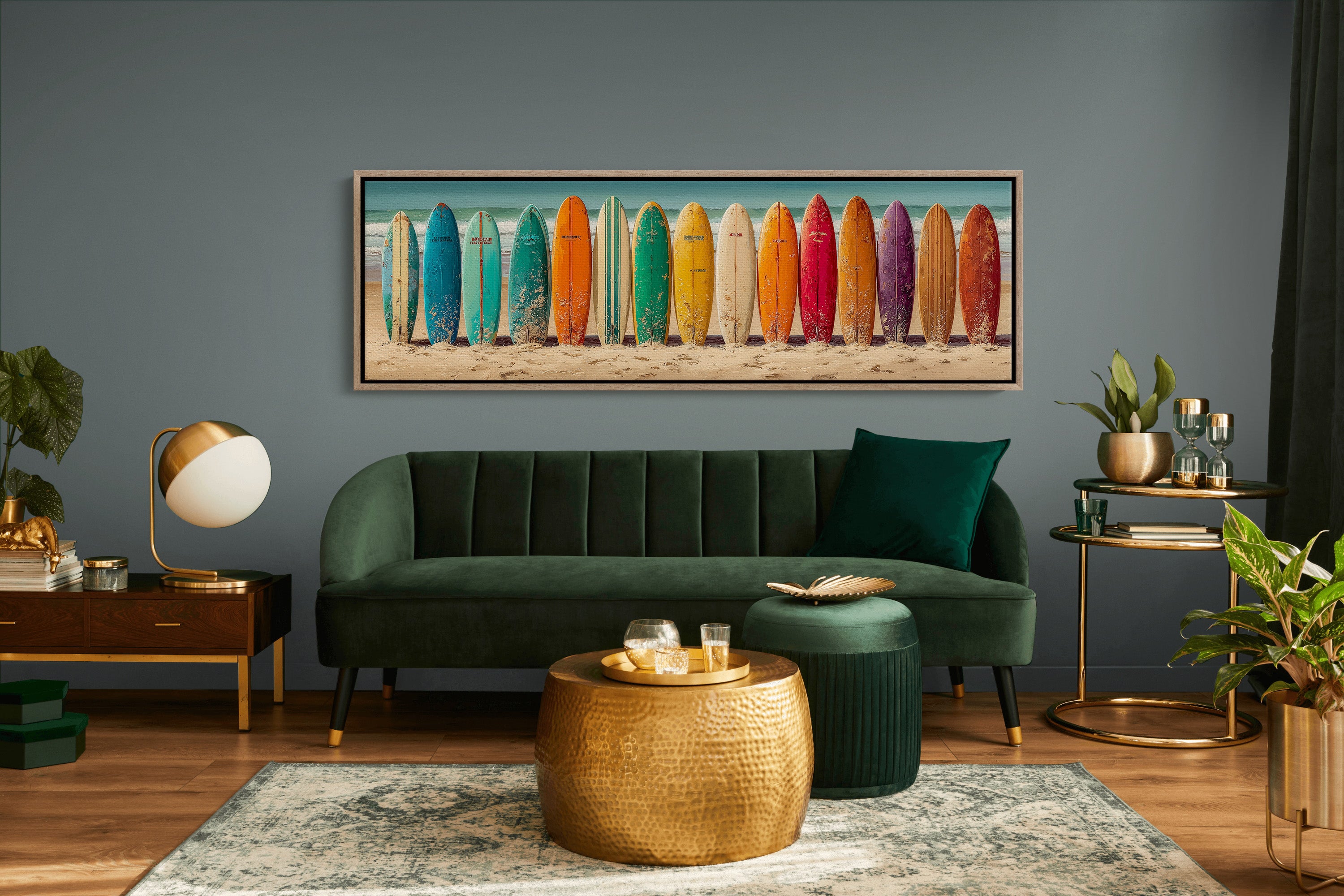 Vintage Surfboard Rainbow