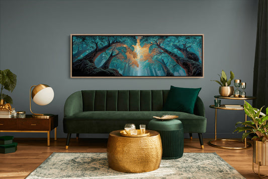 Golden Light Through the Enchanted Forest