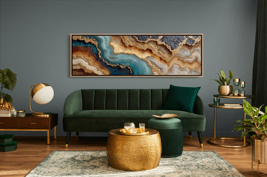 Teal and Gold Geode Flow