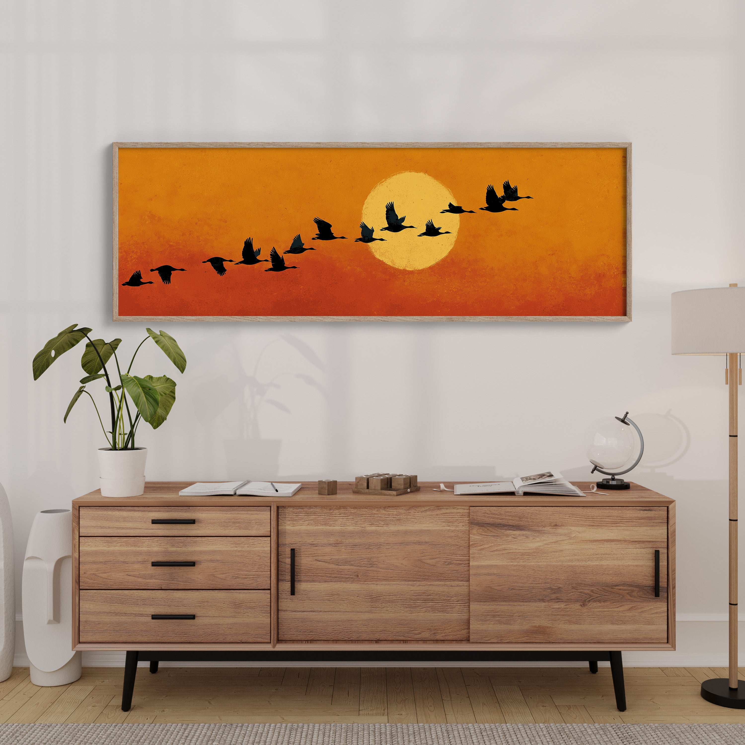 Wild Geese Across the Setting Sun